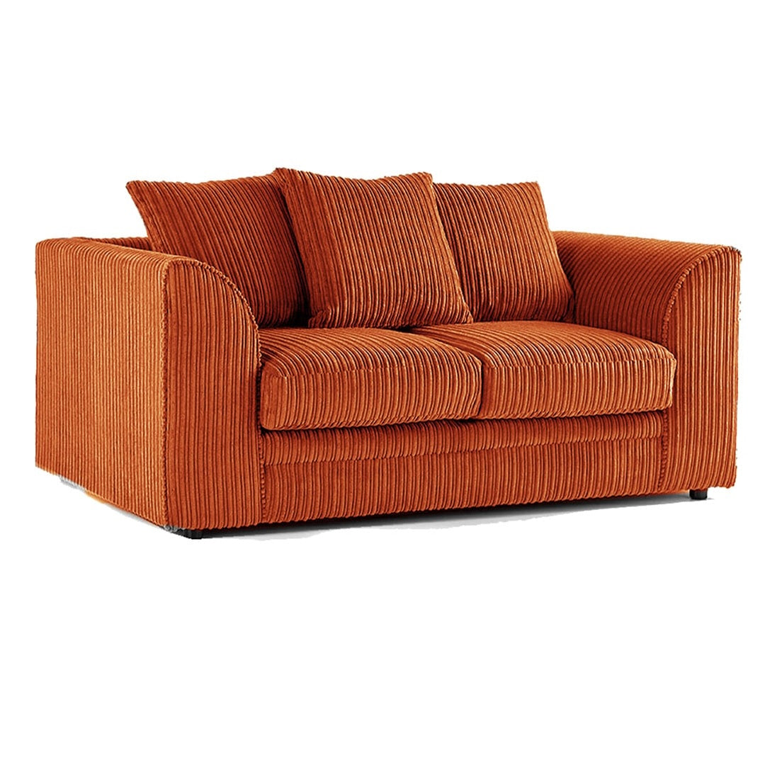 Hannah Jumbo Cord Scatter Back 2 Seater Sofa Orange