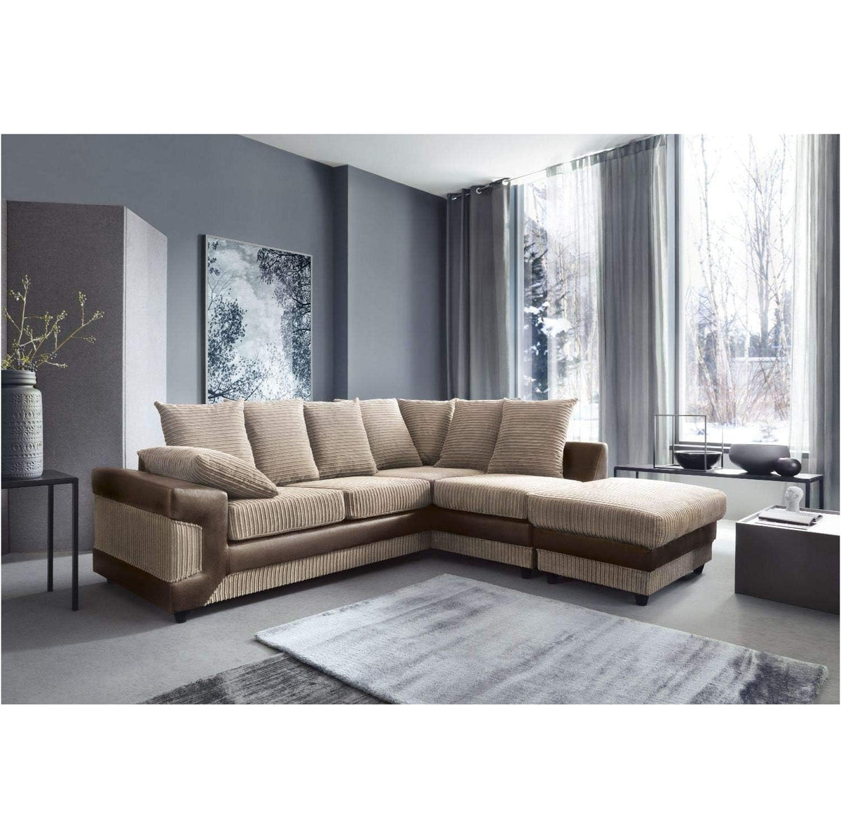 Dino Corner Sofa Brown & Coffee