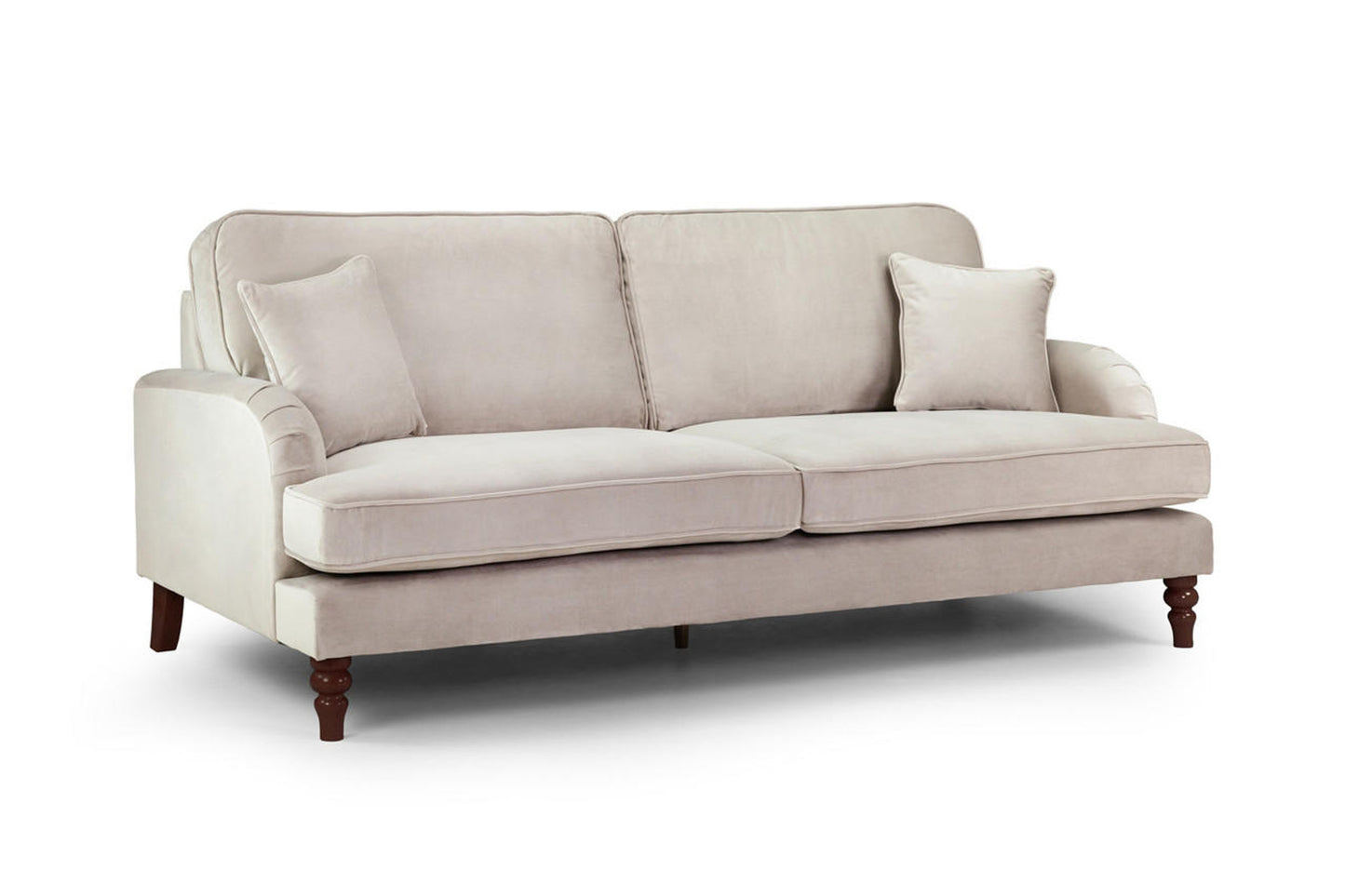 Canyon Sofa Plush Velvet Beige Suite Set