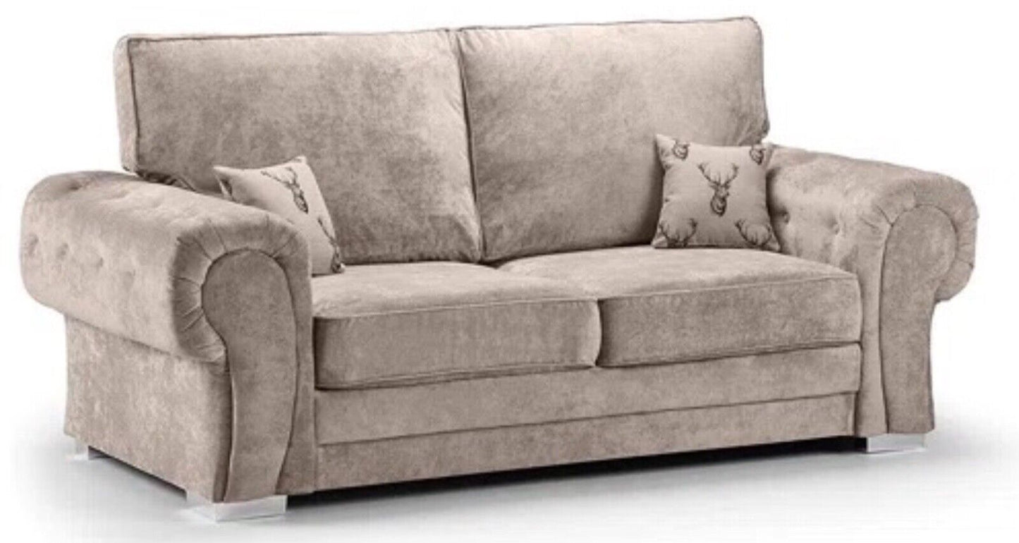 Chesterfield Verona Full Back Sofa Set | 3+2+1 Seater Grey or beige