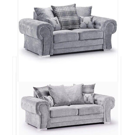 Verona Sofa Set | 3+2 Seater | Grey & Beige