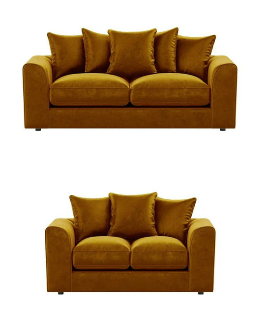 Plush Velvet Mustard Suite Set | 3+2