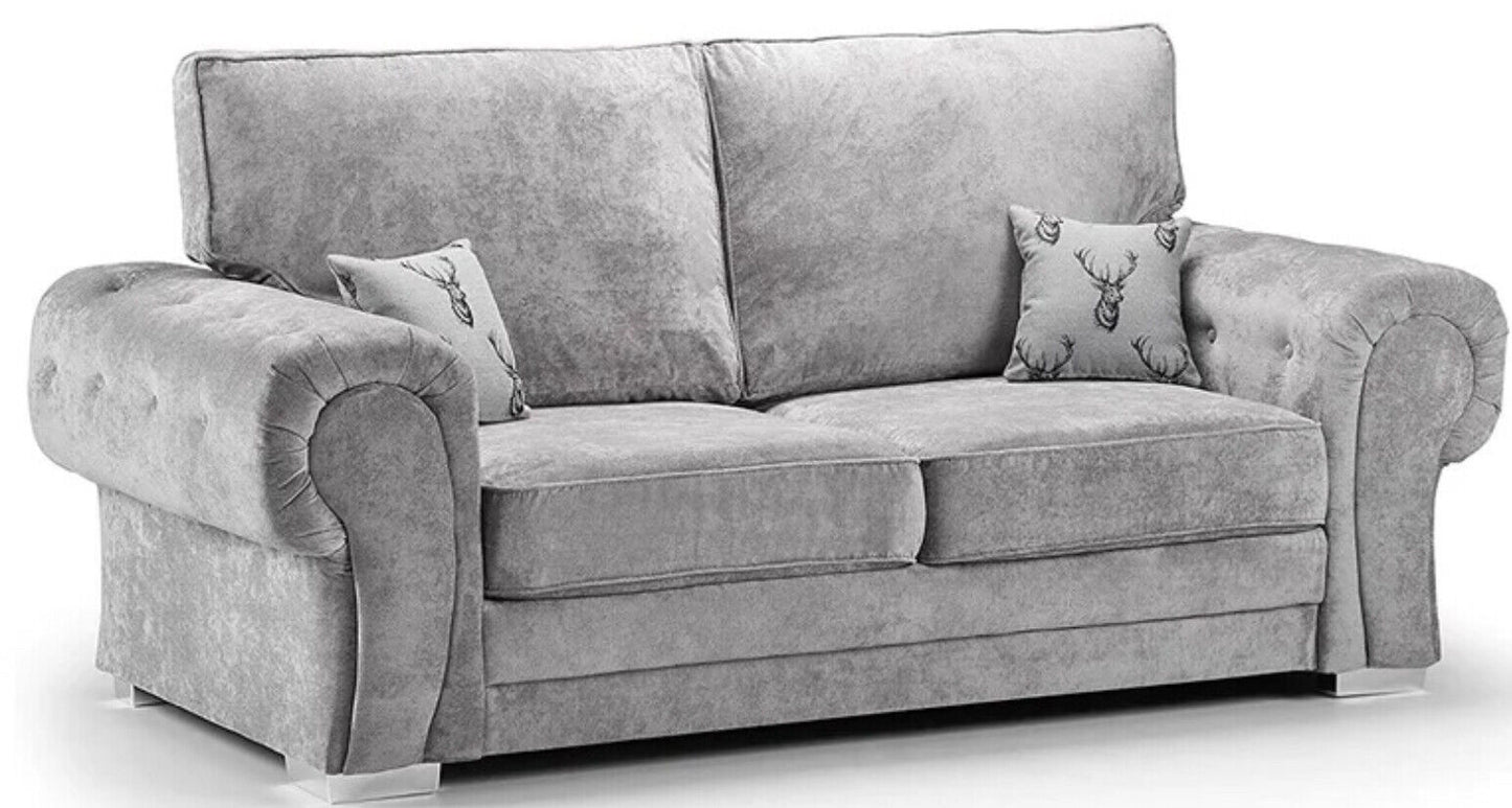 Chesterfield Verona Full Back Sofa Set | 3+2+1 Seater Grey or beige