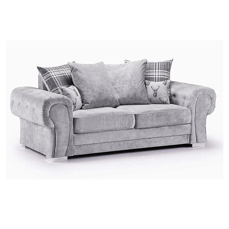 Verona Sofa Set | 3+2 Seater | Grey & Beige