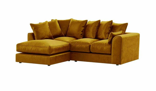 Plush Velvet Mustard Corner Suite Set