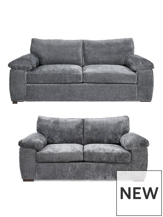 RIVA AMALFI | Chenille Fabric Grey 3+2 High Back