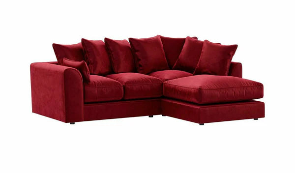 Plush Velvet Ruby Red Corner Set