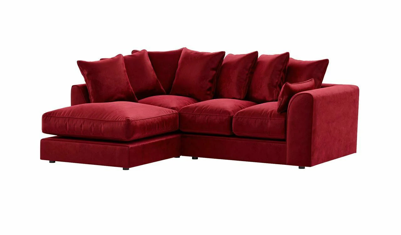 Plush Velvet Ruby Red Corner Set