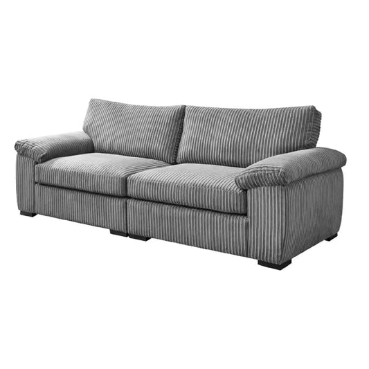 RIVA AMALFI 4 Seater Sofa Jumbo Cord | Coffee / Grey / Black