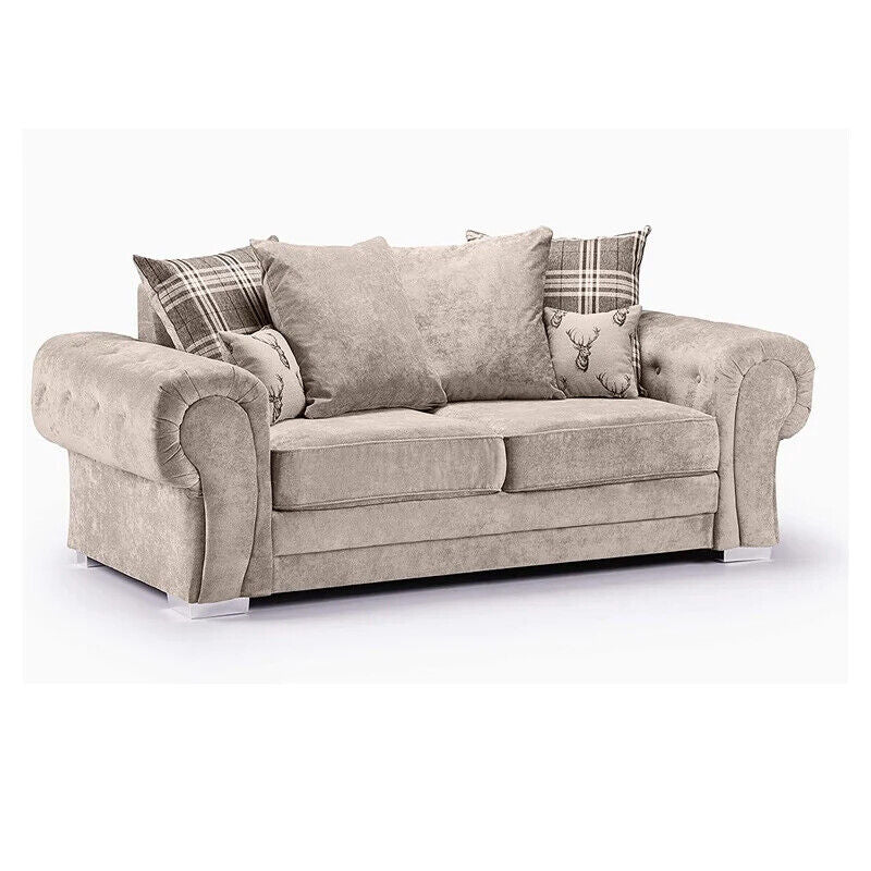 Verona Sofa Set | 3+2 Seater | Grey & Beige