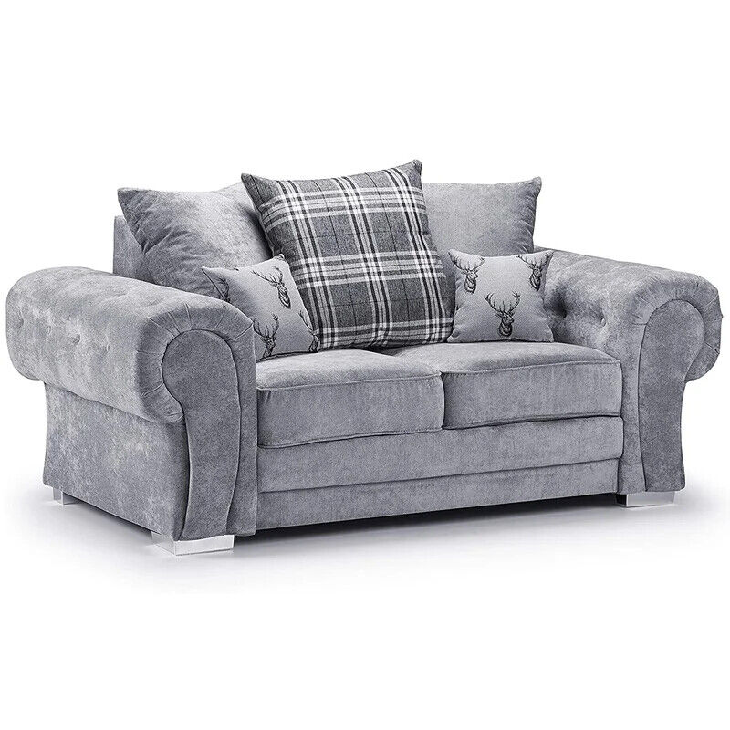 Verona Sofa Set | 3+2 Seater | Grey & Beige