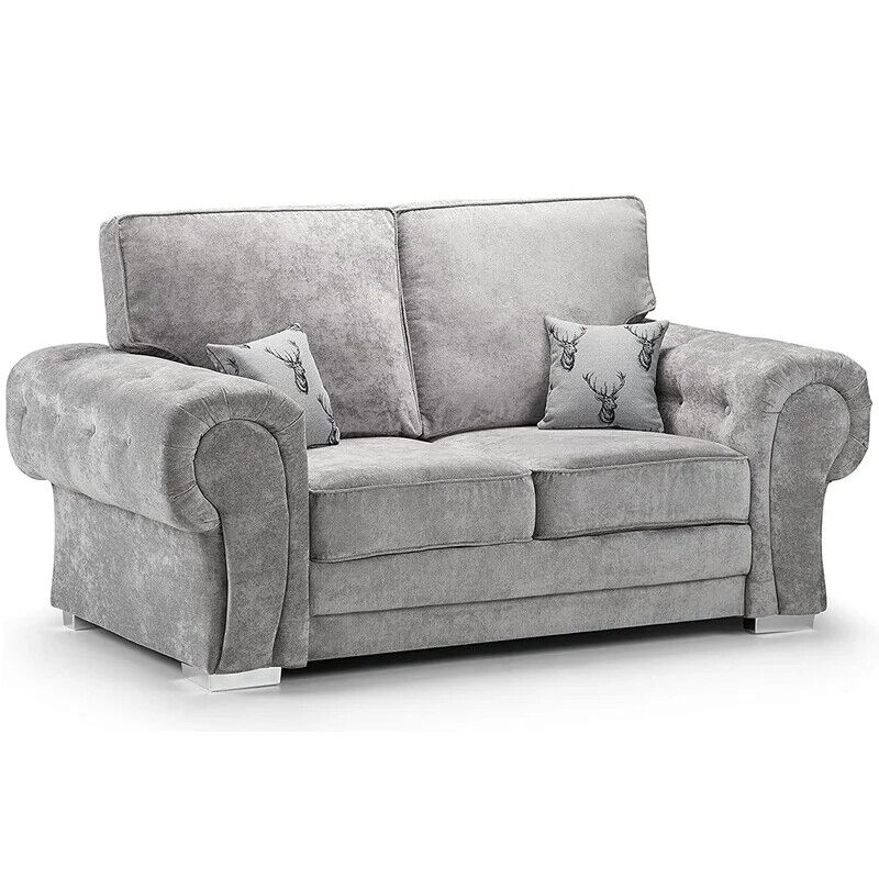 Chesterfield Verona Full Back Sofa Set | 3+2+1 Seater Grey or beige