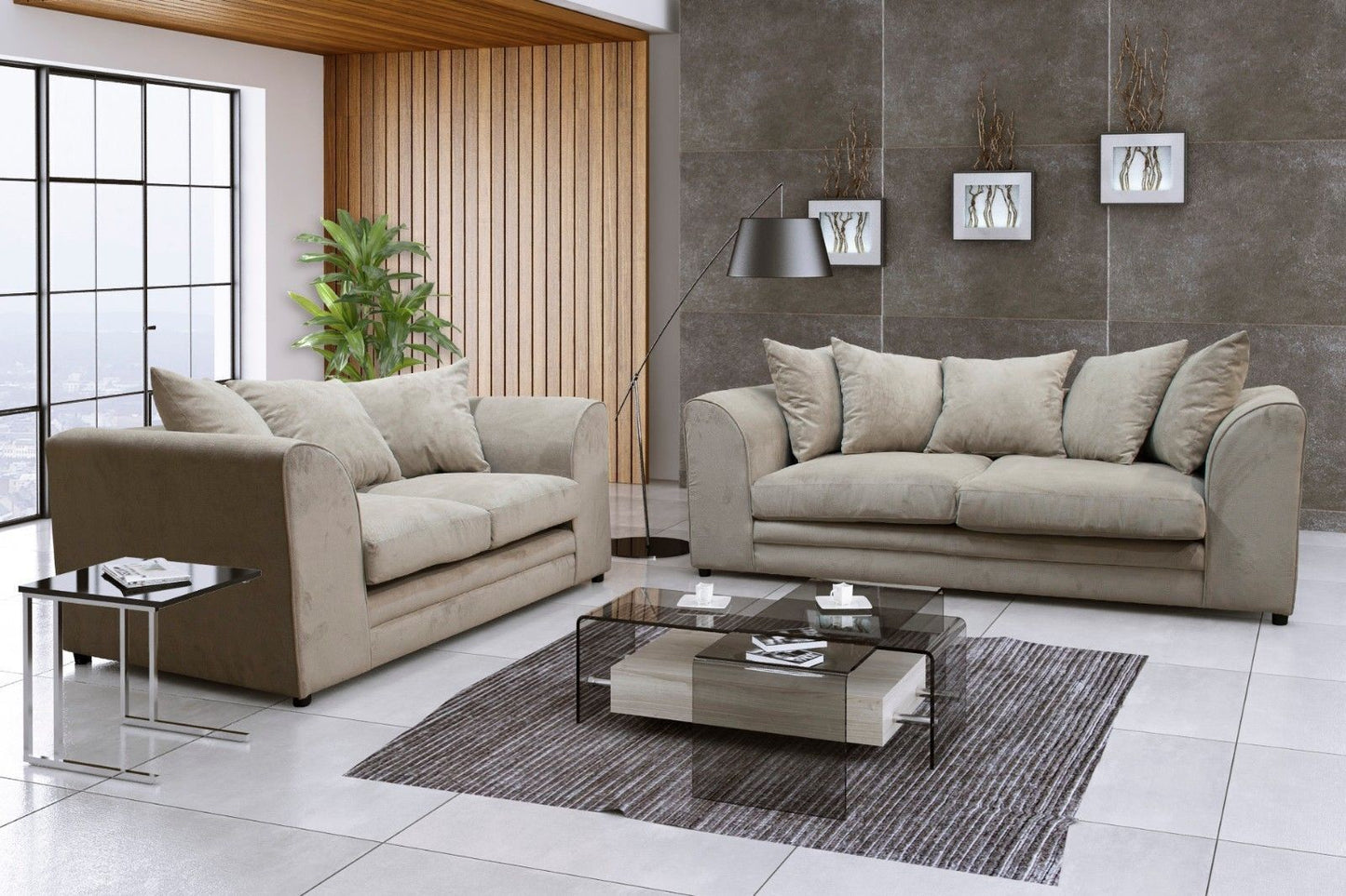 Kensington Corner Sofa Left Hand Right Hand Fabric 3 Seater 2 Seater Grey Beige