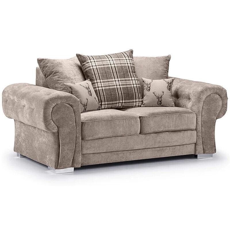 Verona Sofa Set | 3+2 Seater | Grey & Beige