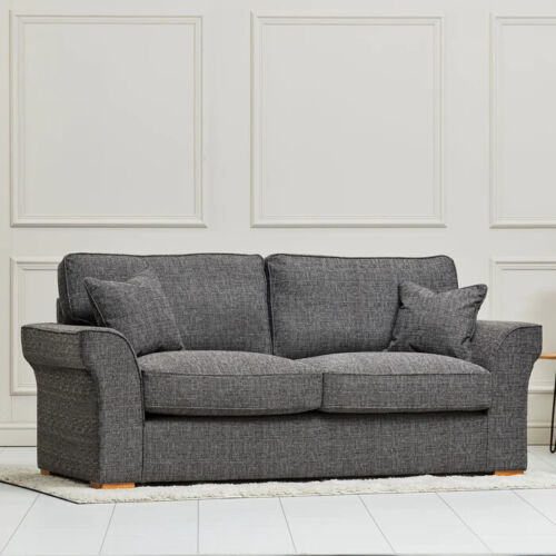 Hugo Formal Back | 3 2 Seater sofa Set | Grey Lisbon Fabric