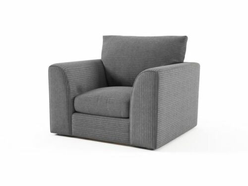 Jumbo Cord Corner Sofa Suite Set Grey Left right 3 2