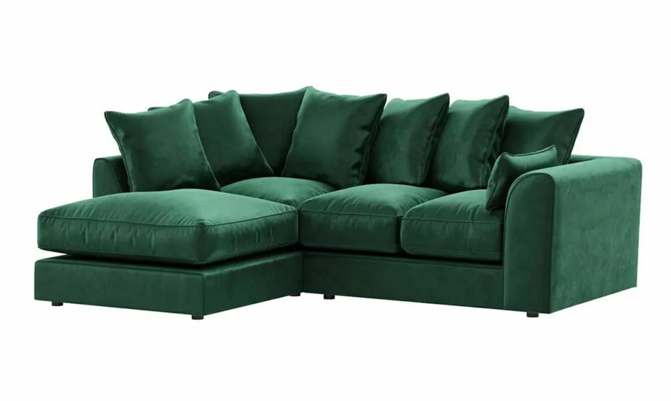 Plush Velvet Corner Suite Set | Emerald Green