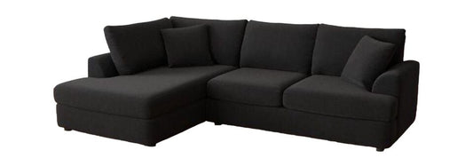 Plush Fabric | Corner Sofa + 3+2 | Black Blue Green