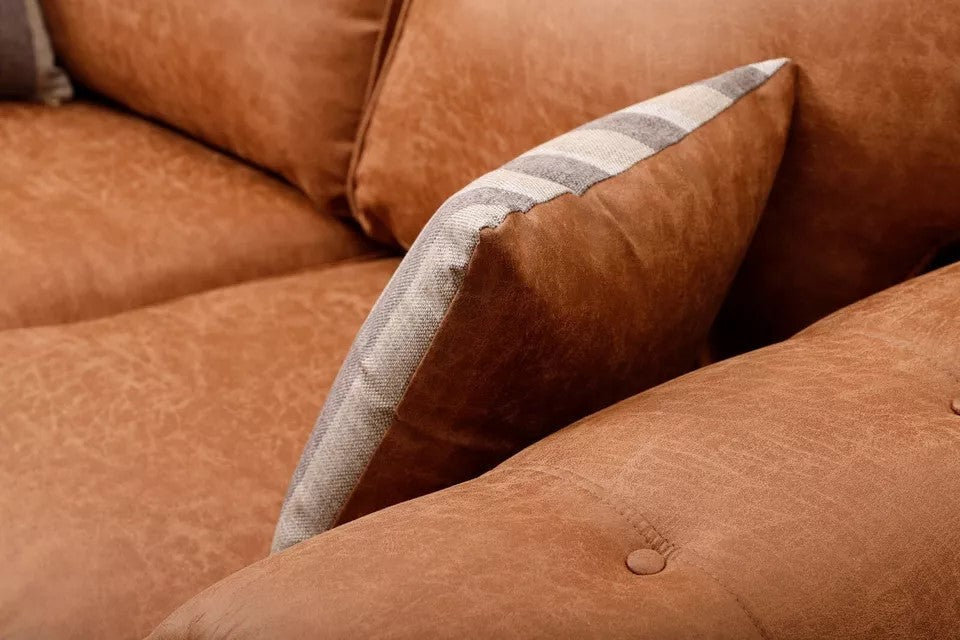 Oakland L Shaped 4 Seater Suede Leather Corner Sofa
