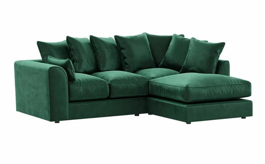 Plush Velvet Corner Suite Set | Emerald Green