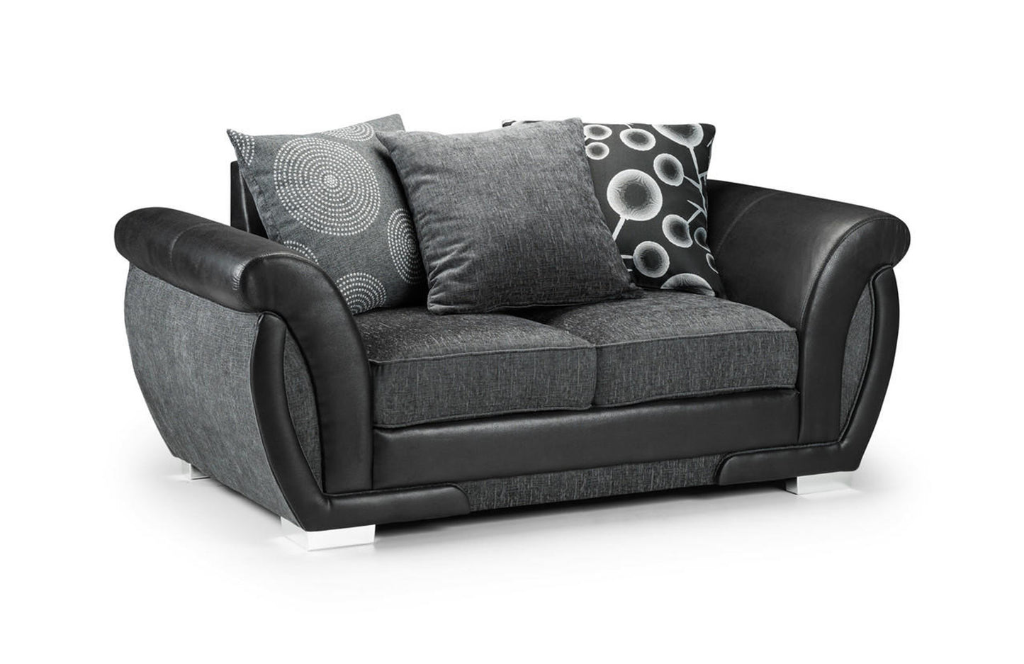 Shan Sofa Suite Set | Black/Grey | Corner / 3 Seater And 2 Seater