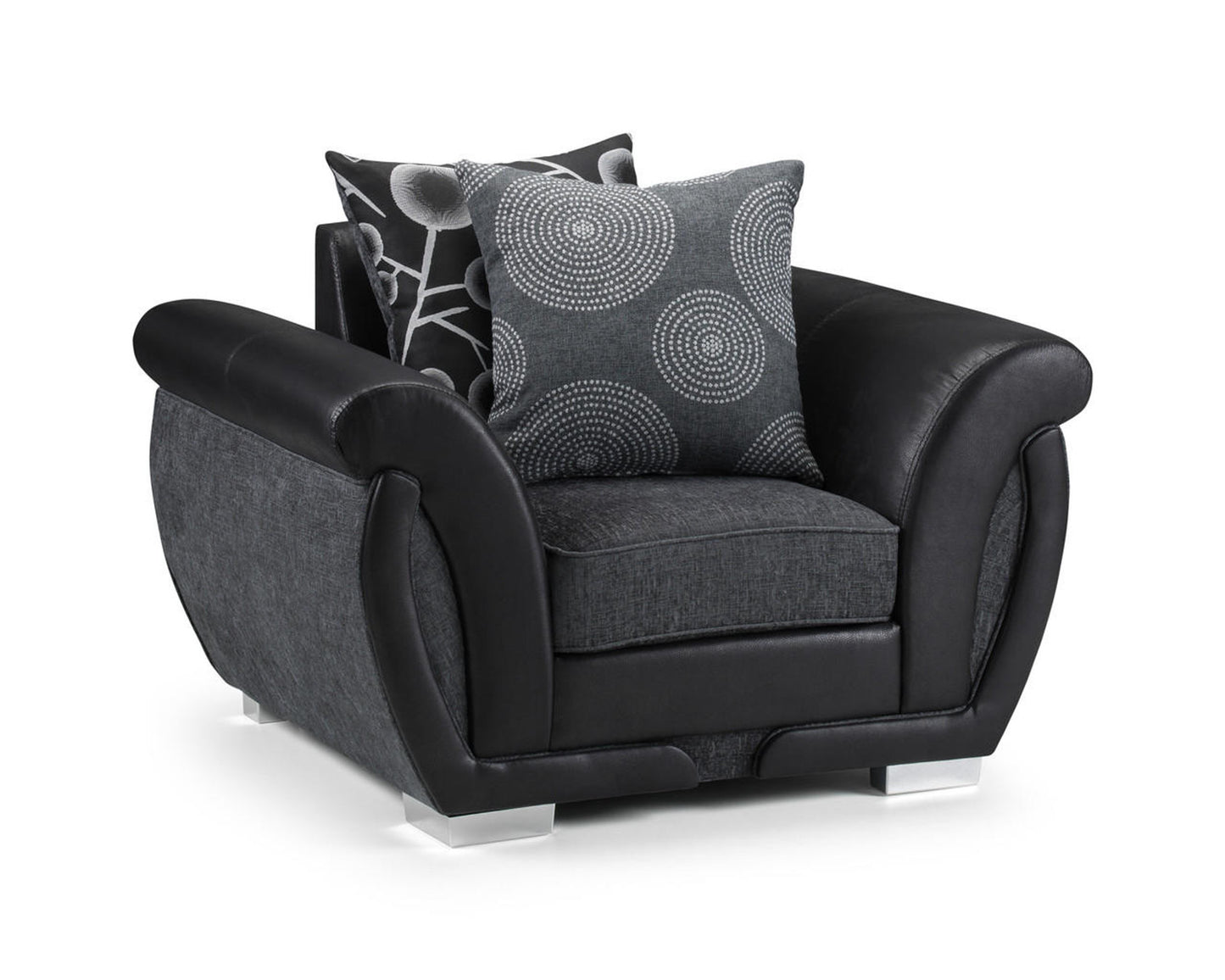 Shan Sofa Suite Set | Black/Grey | Corner / 3 Seater And 2 Seater