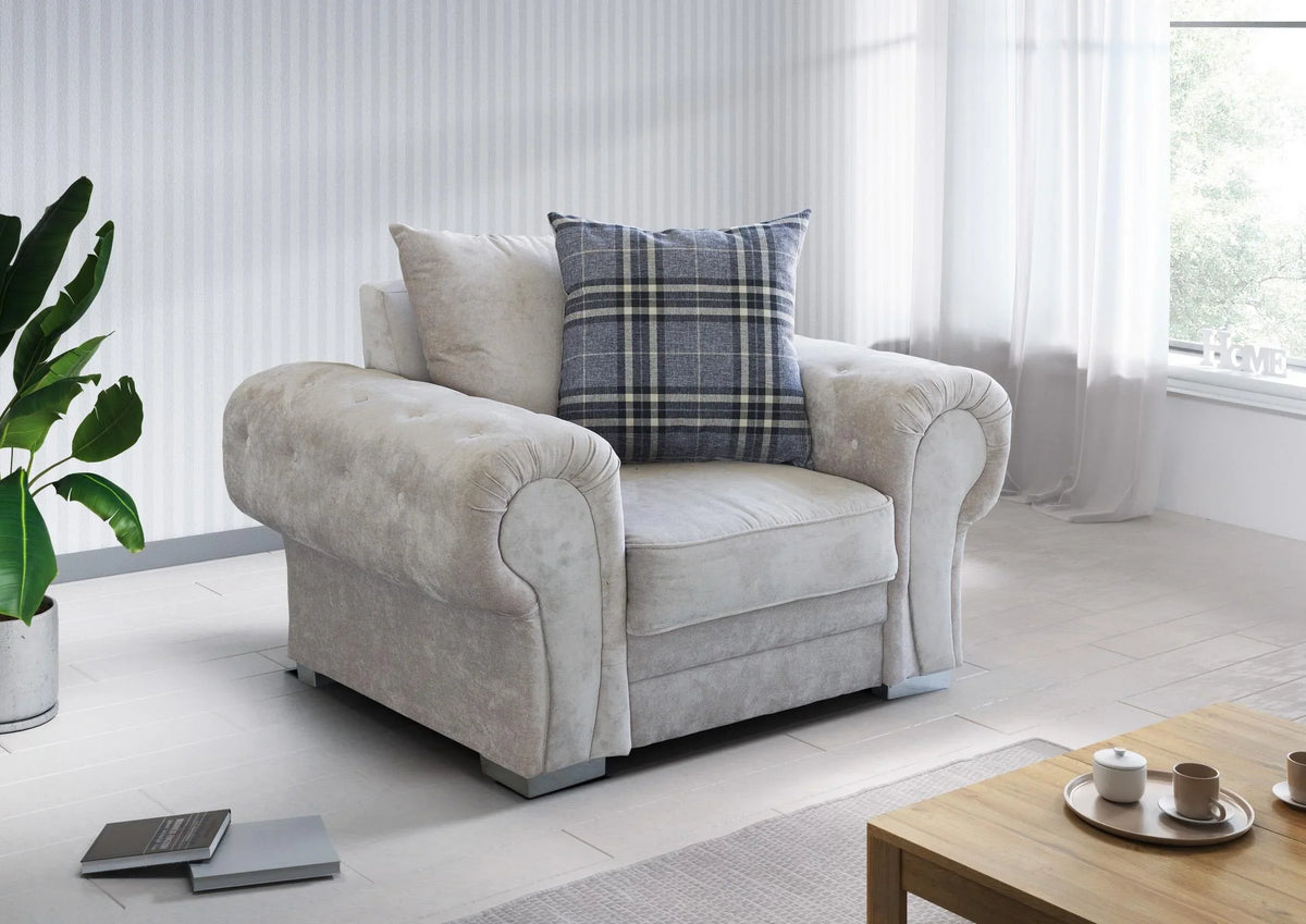 NEW Verona Sofa Suite 1 Seater Scatter Back