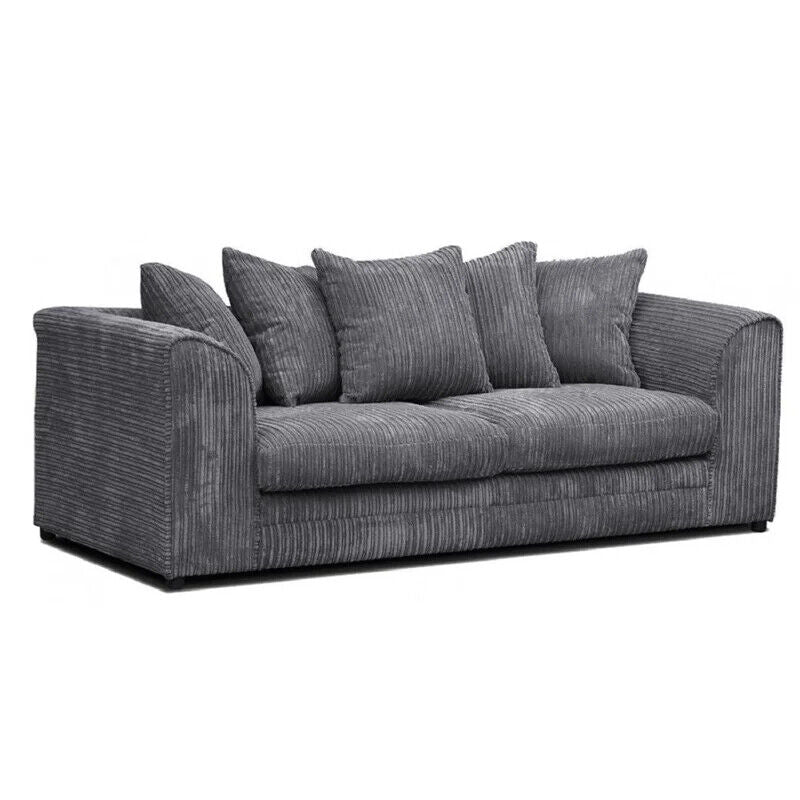 Jumbo Cord Corner Sofa Suite Set Grey Left right 3 2